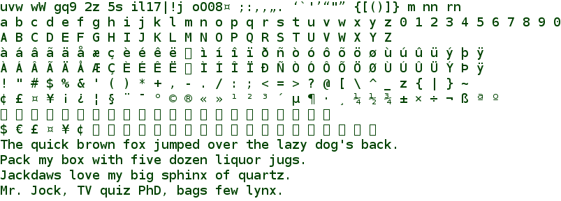 Bitstream Vera Sans Mono font sample