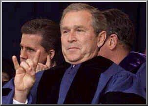 Bush Satantic Curse Hand Gesture