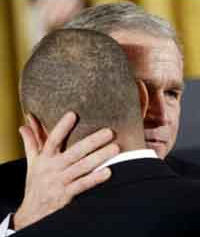 Bush hugs Gannon