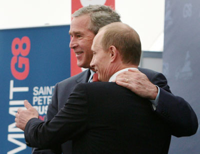Bush and Putin Waltzing