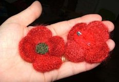 knitted poppies