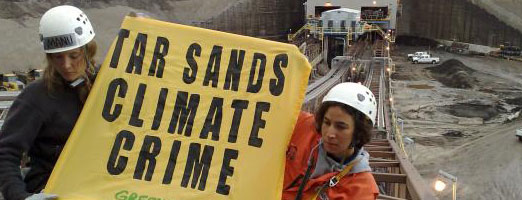 Tar sands climate crime.